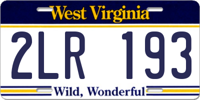 WV license plate 2LR193
