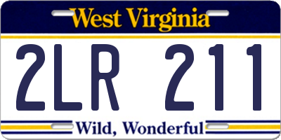 WV license plate 2LR211