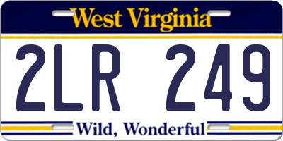 WV license plate 2LR249