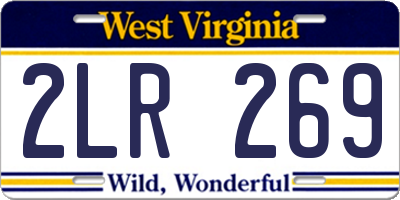 WV license plate 2LR269