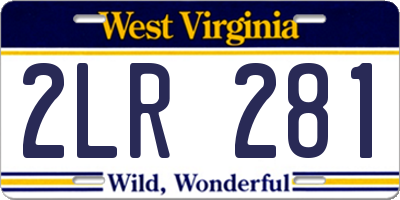 WV license plate 2LR281