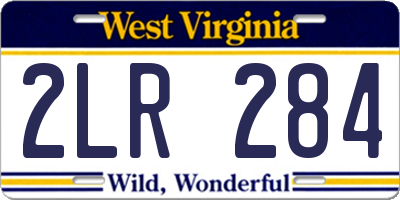 WV license plate 2LR284