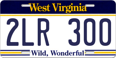 WV license plate 2LR300