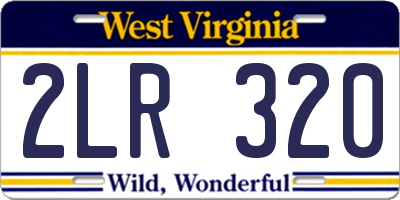WV license plate 2LR320