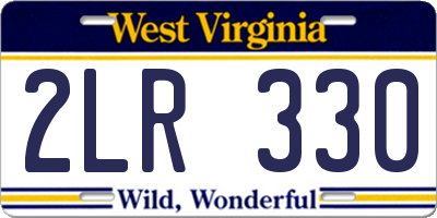 WV license plate 2LR330