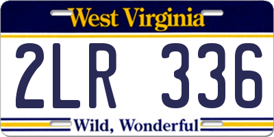 WV license plate 2LR336