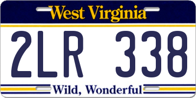 WV license plate 2LR338