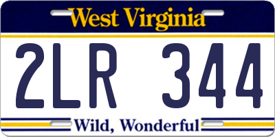 WV license plate 2LR344