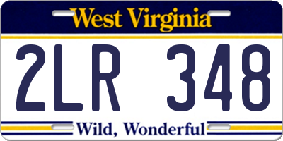 WV license plate 2LR348