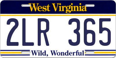 WV license plate 2LR365
