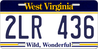 WV license plate 2LR436