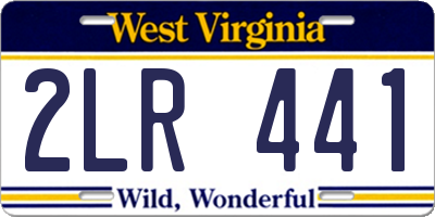 WV license plate 2LR441