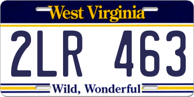 WV license plate 2LR463