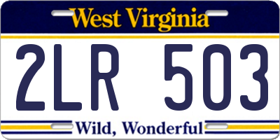 WV license plate 2LR503