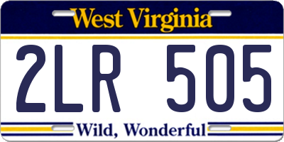 WV license plate 2LR505