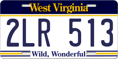 WV license plate 2LR513