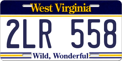 WV license plate 2LR558