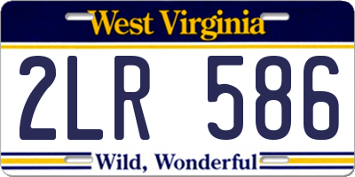 WV license plate 2LR586
