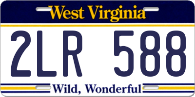 WV license plate 2LR588