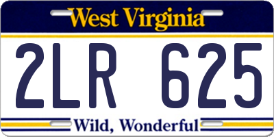 WV license plate 2LR625