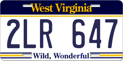 WV license plate 2LR647
