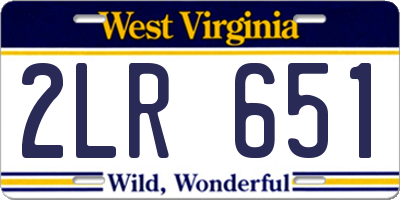 WV license plate 2LR651