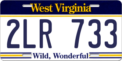 WV license plate 2LR733