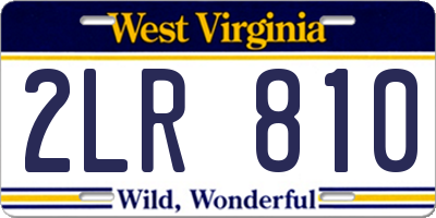WV license plate 2LR810