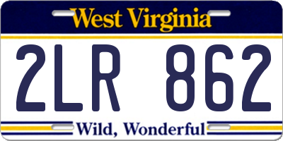 WV license plate 2LR862