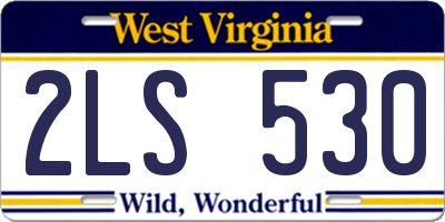 WV license plate 2LS530