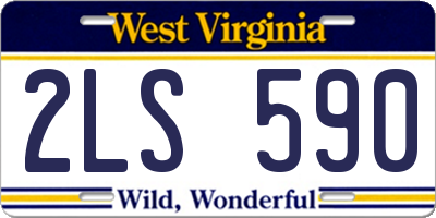 WV license plate 2LS590