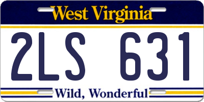 WV license plate 2LS631