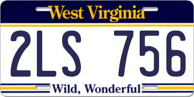 WV license plate 2LS756