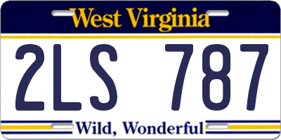WV license plate 2LS787