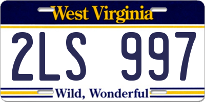 WV license plate 2LS997