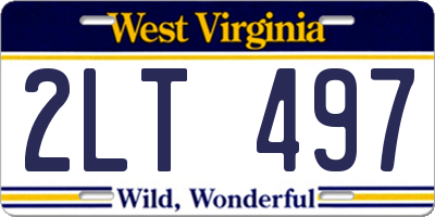 WV license plate 2LT497