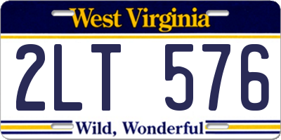 WV license plate 2LT576