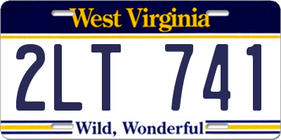 WV license plate 2LT741