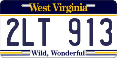 WV license plate 2LT913