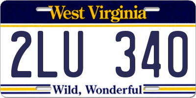WV license plate 2LU340
