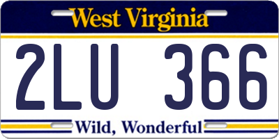 WV license plate 2LU366