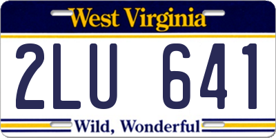 WV license plate 2LU641
