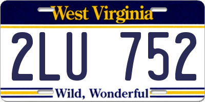 WV license plate 2LU752
