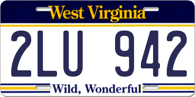 WV license plate 2LU942