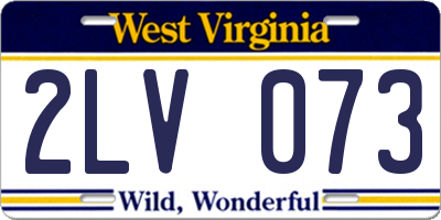 WV license plate 2LV073