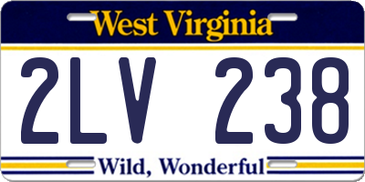 WV license plate 2LV238