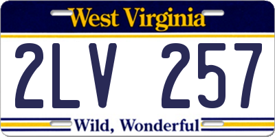 WV license plate 2LV257