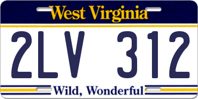 WV license plate 2LV312