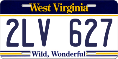 WV license plate 2LV627