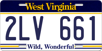WV license plate 2LV661